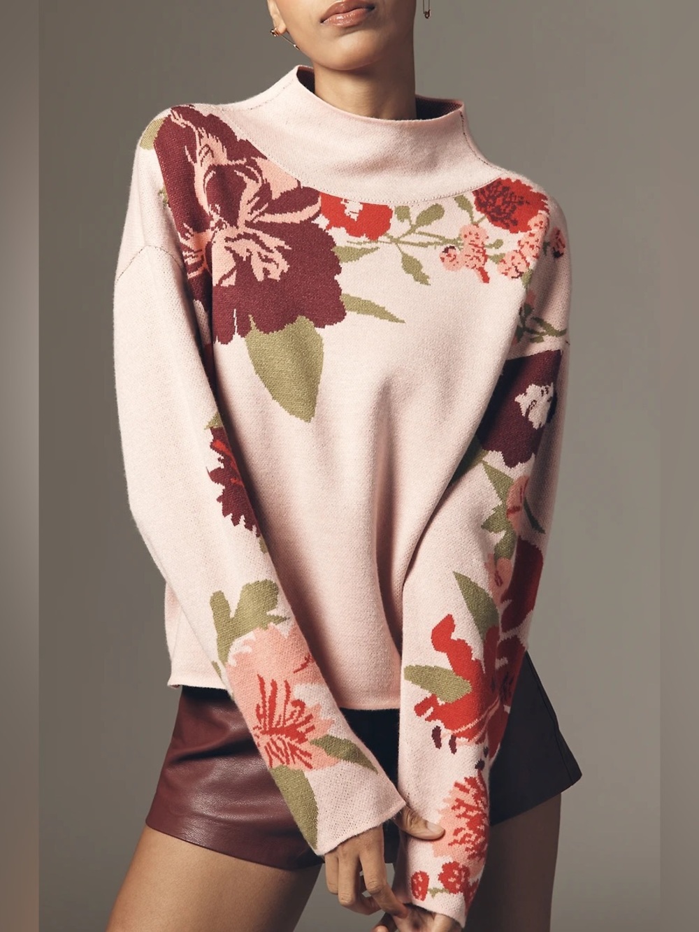New Anthropologie Carys Mock-Neck Sweater by Maeve Size L - Picture 3 of 8